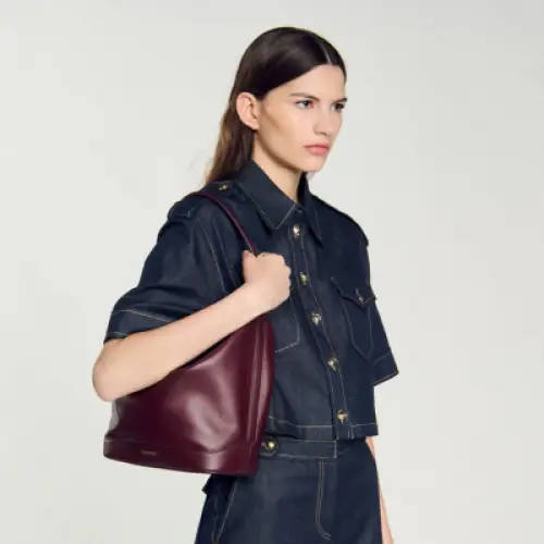 Sandro - Sac seau en cuir