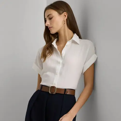 Chemise décontractée manches courtes lin - Ralph Lauren 